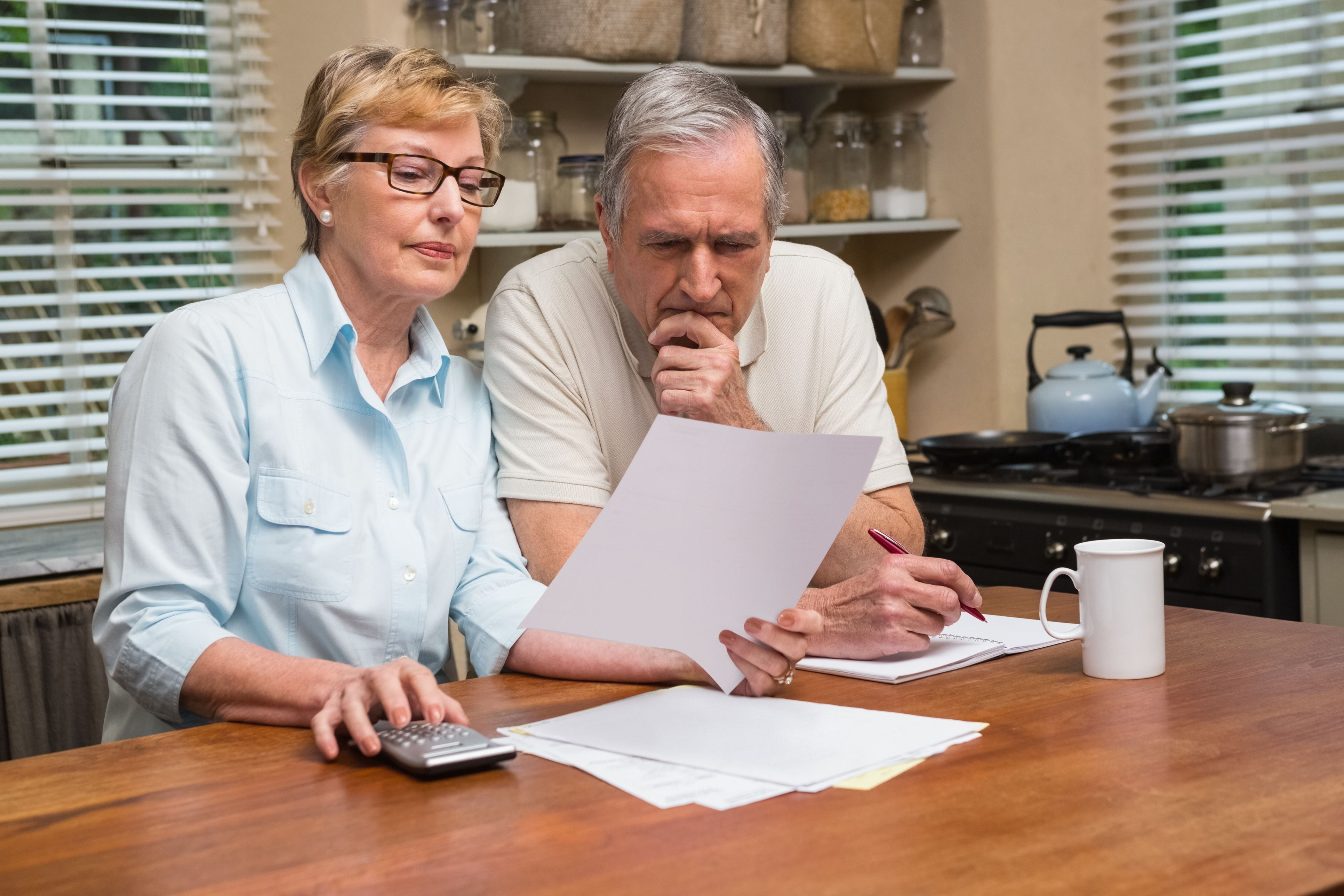 Couple at kitchen table